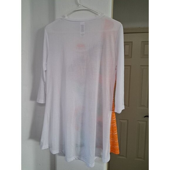 Floral Pattern Womens 3/4 Sleeve Top By Mccc Sportswear Size Large Multicolored - Picture 3 of 7